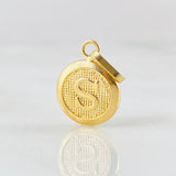 Dije Circulo Letra S 0.35 g / 1.6 cm Oro Amarillo 18K