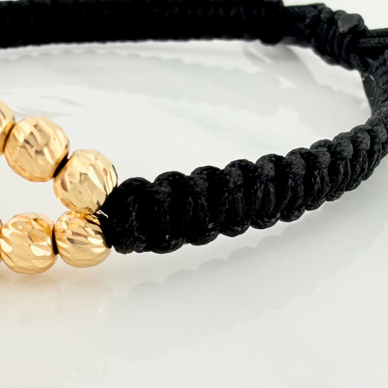 Pulsera Tejida Negra Virgen De Guadalupe 4Mm 32 Und Tres Oros 18K