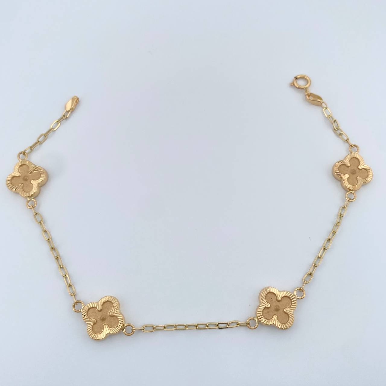 Pulso Trebol Cajon 3.15gr / 18.6cm / 1.8mm Oro Amarillo 18K %