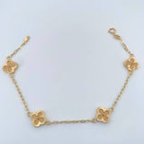 Pulso Trebol Cajon 3.15gr / 18.6cm / 1.8mm Oro Amarillo 18K %