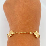 Pulso Trebol Cajon 3.15gr / 18.6cm / 1.8mm Oro Amarillo 18K %