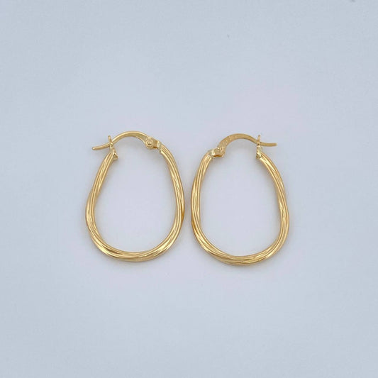 Candongas Lui Ovaladas 1.4gr / 2.8cm / Oro Amarillo 18K %