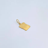 Dije Placa Pergamino 0.75gr / 2.3cm / Oro Amarillo 18K %