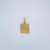 Dije Placa Pergamino 0.8gr / 2.2cm / Oro Amarillo 18K %