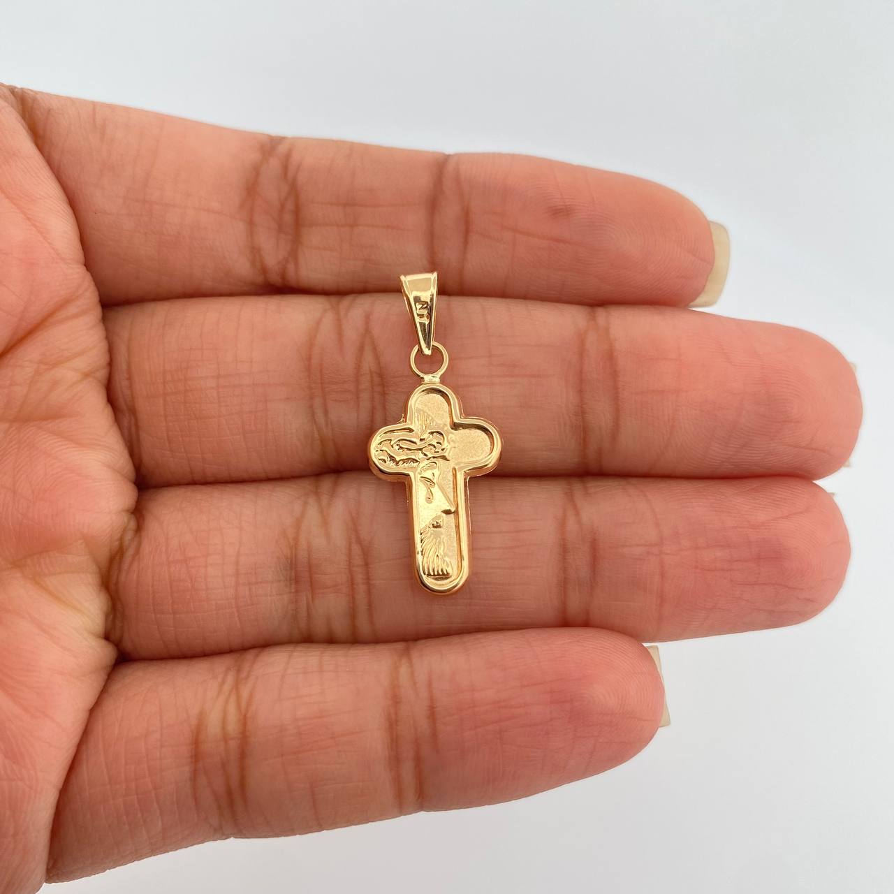 Dije Cruz Rostro Cristo 0.85gr / 2.8cm / Oro Amarillo 18K %