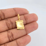Dije Placa Pergamino 0.75gr / 2.3cm / Oro Amarillo 18K %
