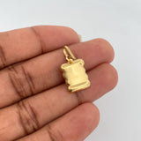Dije Placa Pergamino 0.8gr / 2.3cm / Oro Amarillo 18K %