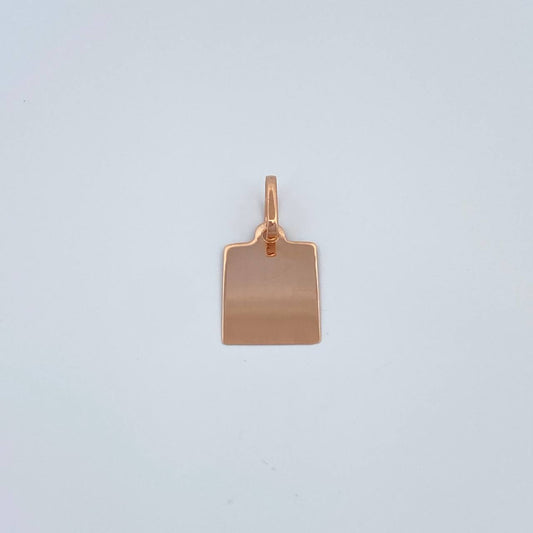 Dije Placa Rectangular 0.5gr / 2cm / Oro Rosa 18K %