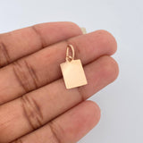 Dije Placa Rectangular 0.5gr / 2cm / Oro Rosa 18K %