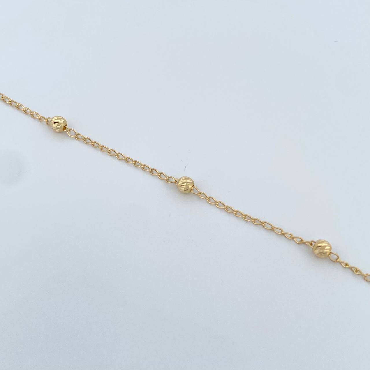 Tobillera Espiga 1.9gr / 24.8cm / 4mm Oro Amarillo 18K %