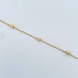 Tobillera Espiga 1.9gr / 24.8cm / 4mm Oro Amarillo 18K %