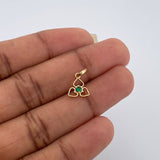 Dije Corazon Treboles Esmeralda 0.45gr / 1.3cm / Oro Amarillo 18K %
