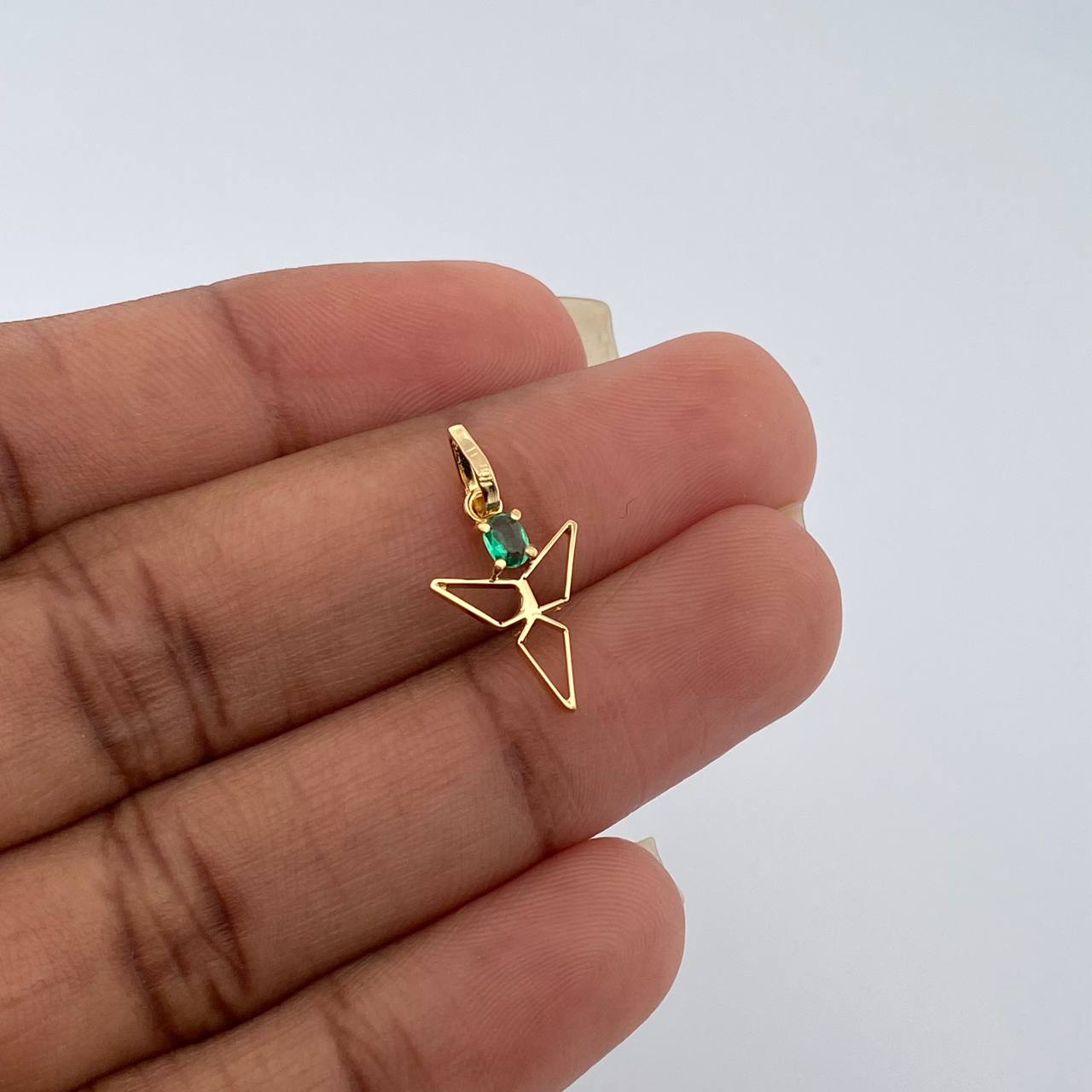 Dije Angel Figura Esmeralda 0.5gr / 2cm / Oro Amarillo 18K %