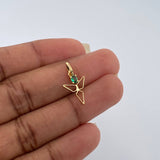 Dije Angel Figura Esmeralda 0.5gr / 2cm / Oro Amarillo 18K %