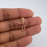 Dije Cruz Liston Rubys 1gr / 2cm / Oro Amarillo 18K %