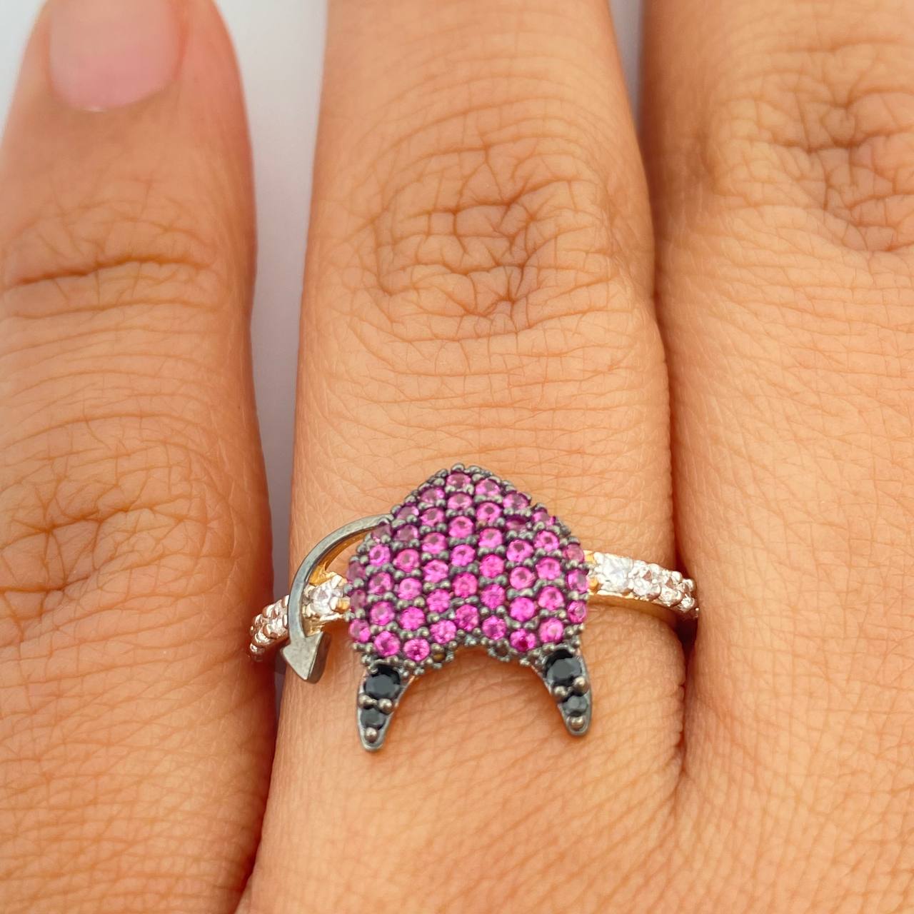 Anillo Corazon Devil 2.6gr / 7.75cm / Tres Oros 18K %