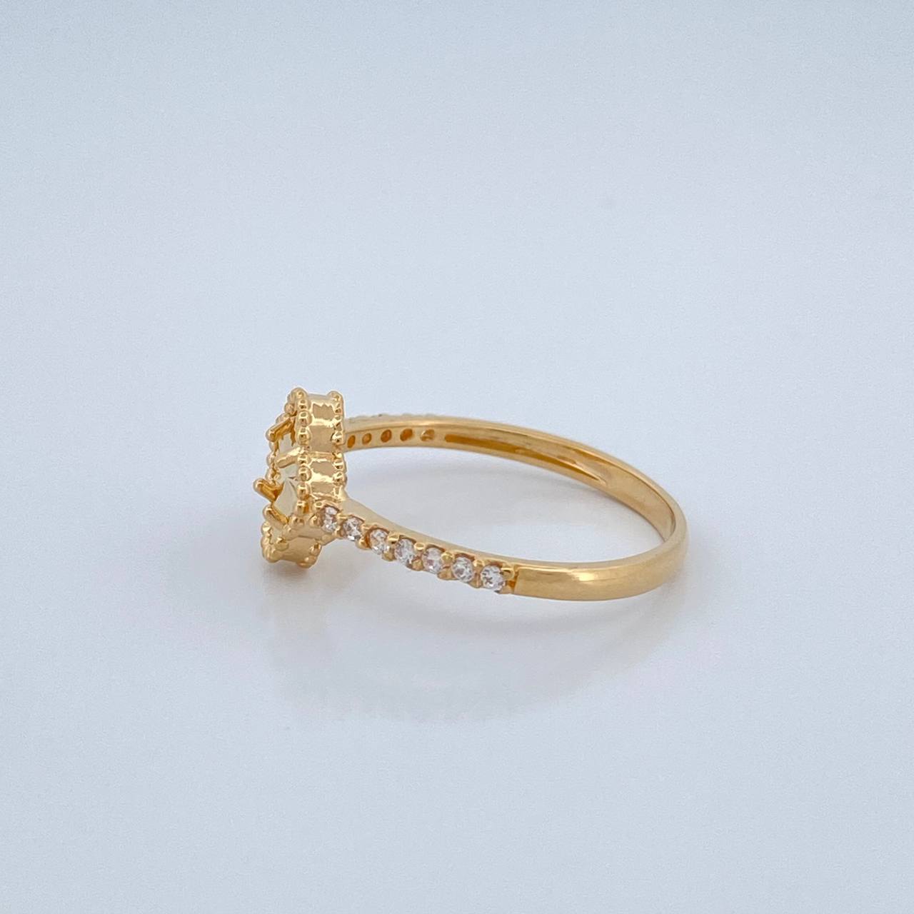 Anillo Trebol 2.15gr / 8cm / Oro Amarillo 18K %