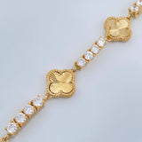 Pulso Tennis Trebol 19.25gr / 19.9cm / 3.7mm Oro Amarillo Nac.Esp. 18K %