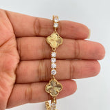 Pulso Tennis Trebol 19.25gr / 19.9cm / 3.7mm Oro Amarillo Nac.Esp. 18K %