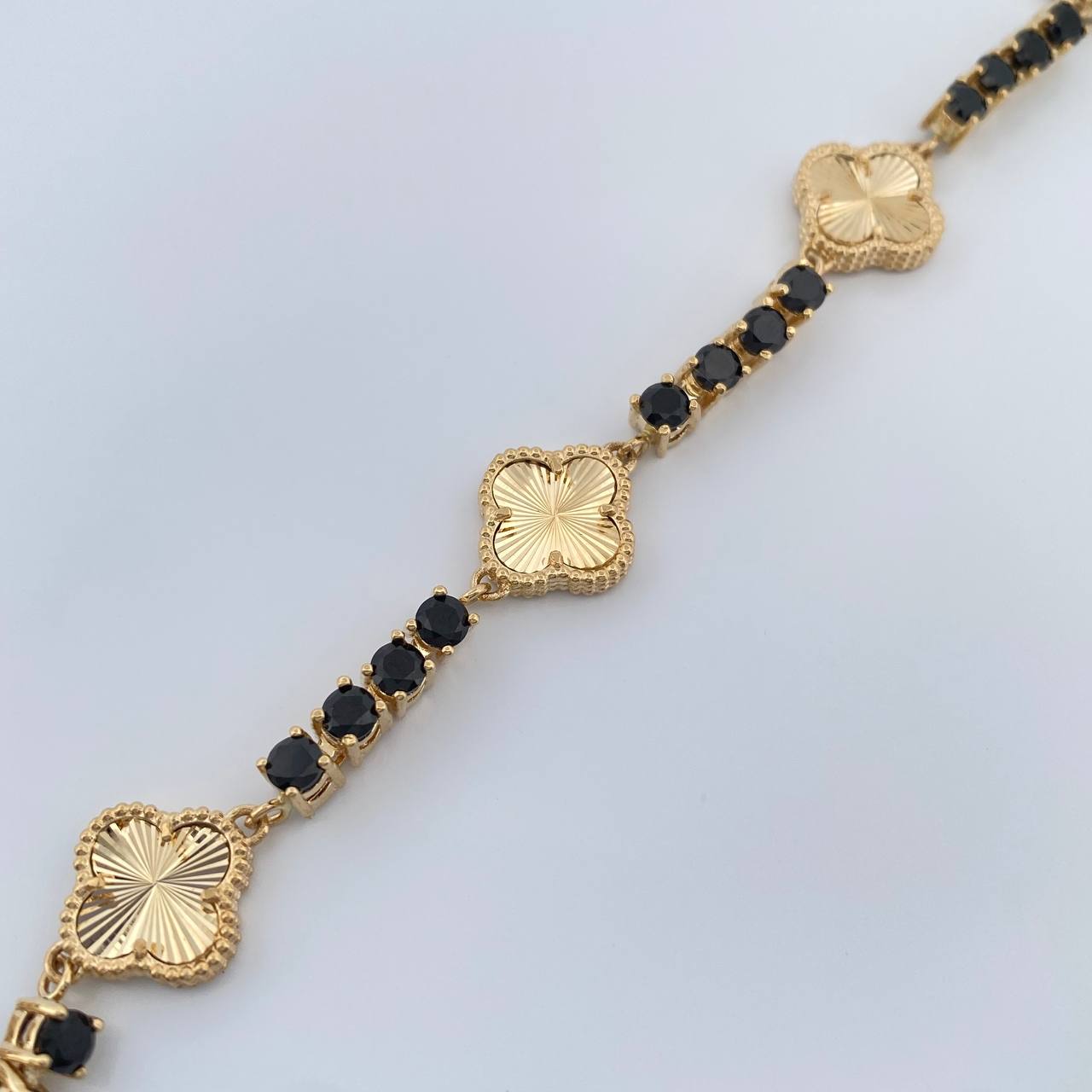 Pulso Tennis Trebol 19.1gr / 21cm / 3.7mm Oro Amarillo Nac.Esp. 18K %