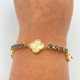 Pulso Tennis Trebol 19.1gr / 21cm / 3.7mm Oro Amarillo Nac.Esp. 18K %