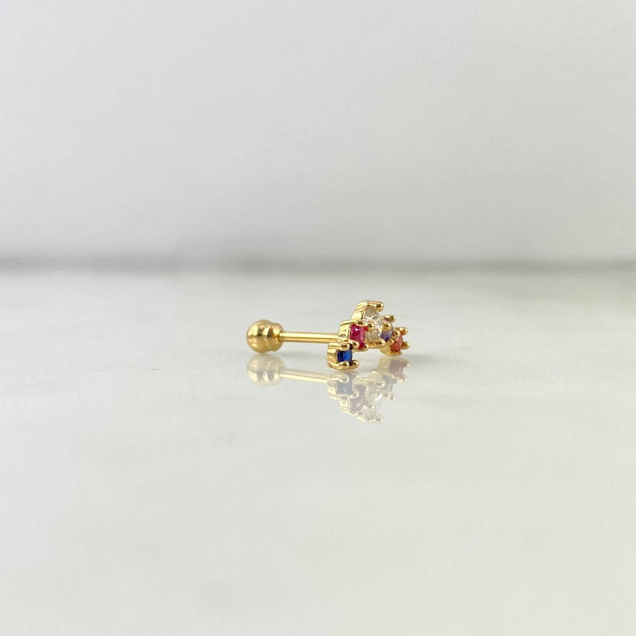 Piercing Arete Curvo 0.75gr / 0.7cm / Central Circones Colores Oro Amarillo (Joya) *