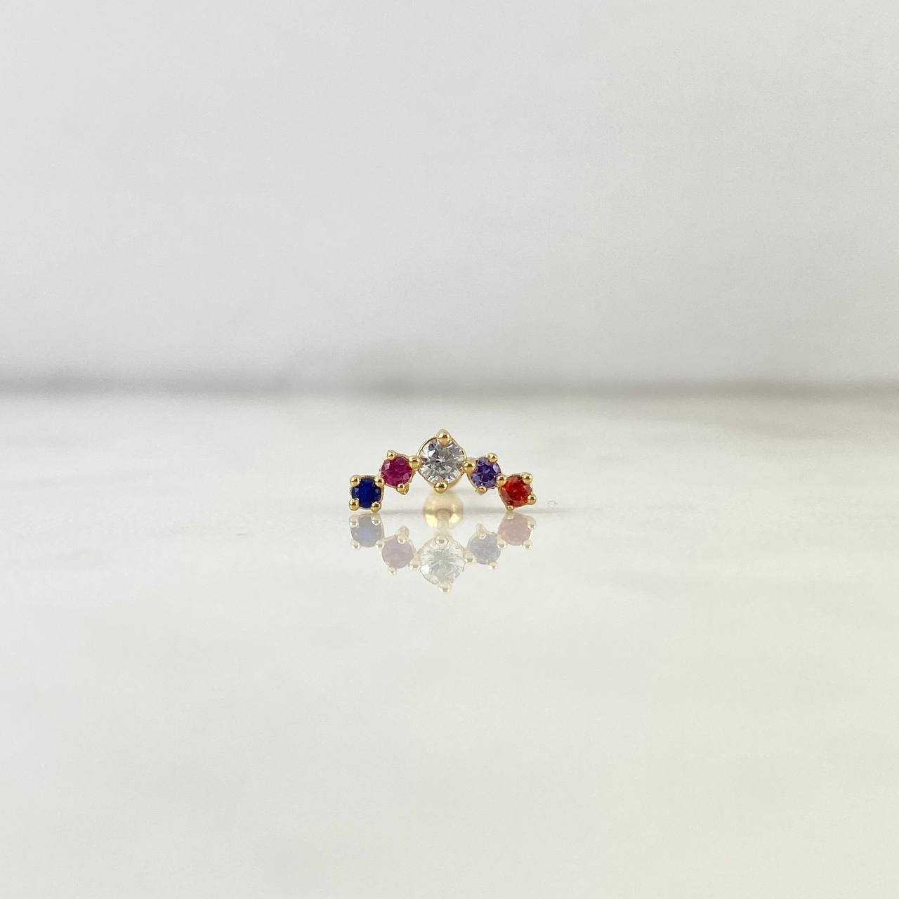 Piercing Arete Curvo 0.75gr / 0.7cm / Central Circones Colores Oro Amarillo (Joya) *