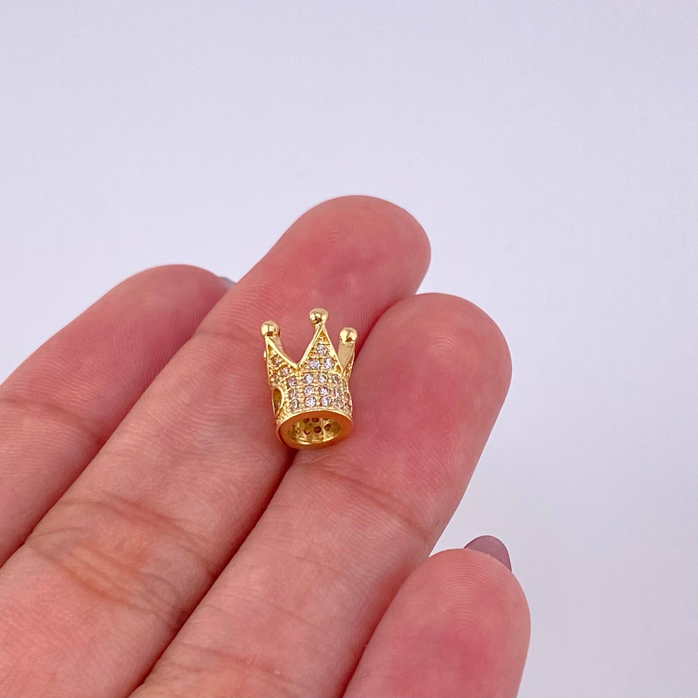 Herraje Corona 1.7g / 0.6cm Oro Amarillo 18K