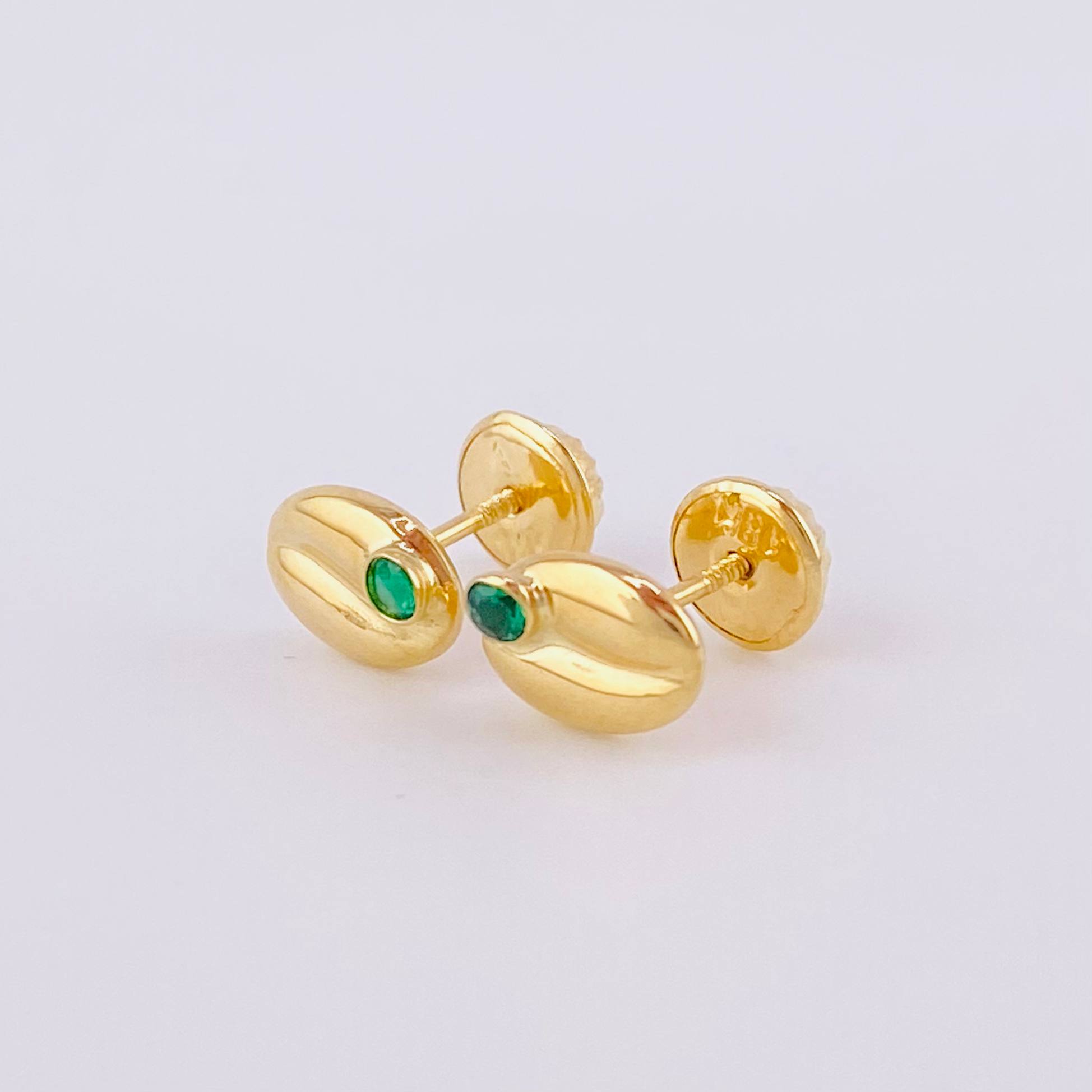 Topos Grano de Café 0.65g / 7.6mm Oro Amarillo 18K