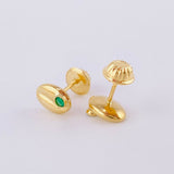 Topos Grano de Café 0.65g / 7.6mm Oro Amarillo 18K