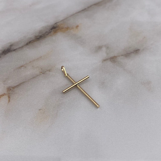 Dije Cruz 0.7gr / 3.5cm / Lisa Oro Amarillo