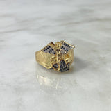 Anillo San Miguel Arcángel 12.25gr / T9 3/4 / Circones Blancos Negros Dos Oros Amarillo Blanco