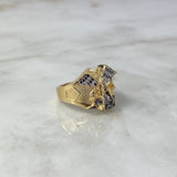 Anillo San Miguel Arcángel 12.25gr / T9 3/4 / Circones Blancos Negros Dos Oros Amarillo Blanco