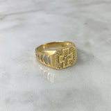 Anillo Cruz 5.8gr / T10 / Circones Blancos Oro Amarillo