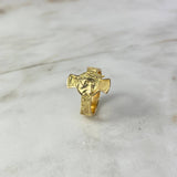 Anillo Cruz Cristo 8.85gr / T9 1/4 / Oro Amarillo