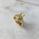 Anillo Cruz Cristo 8.85gr / T9 1/4 / Oro Amarillo