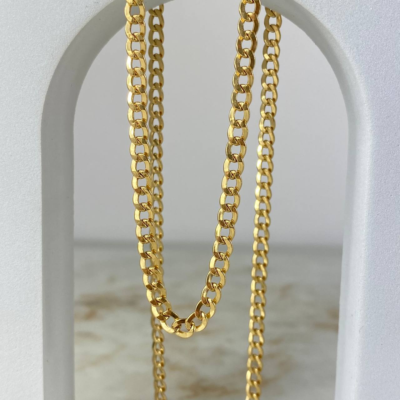 Cadena Cubana 7.7gr / 60cm / 4.4mm Oro Amarillo +0