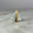 Herraje Placa Rectangular Aspera 0.95gr / 3cm-0.6cm / Rayas Paralelas Oro Amarillo