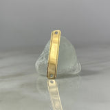 Herraje Placa Rectangular 0.95gr / 3cm-0.6cm / Rayas Paralelas Oro Amarillo
