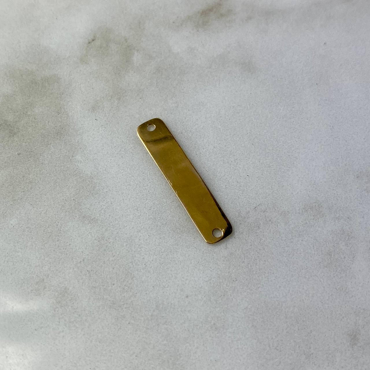 Herraje Placa Rectangular 1.05gr / 3cm / Lisa Oro Amarillo ©