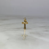 Dije Cruz Doble Rombo 0.4gr / 1.9cm Troquelado Oro Amarillo