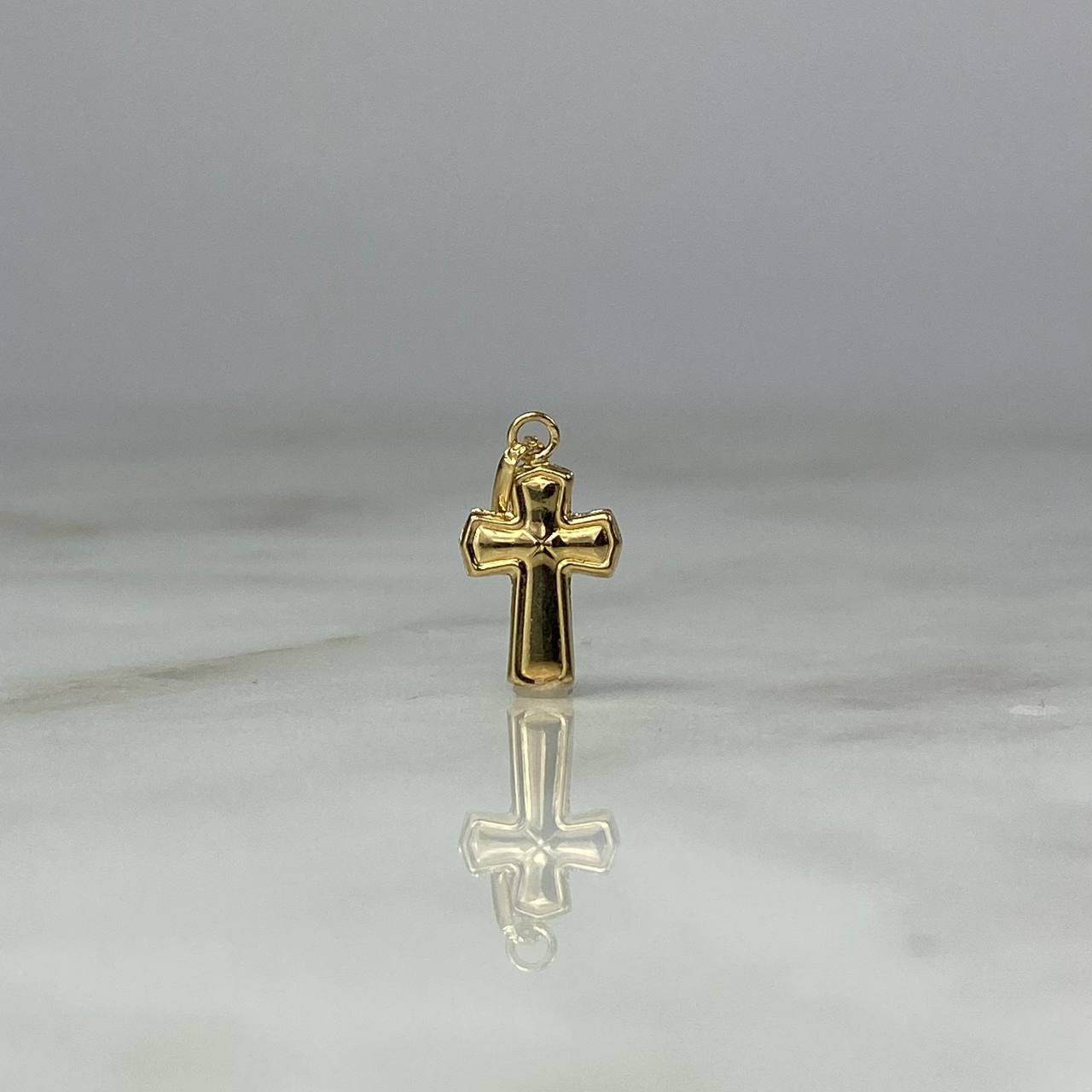 Dije Cruz Bordeada 0.5gr / 2cm Troquelada Oro Amarillo