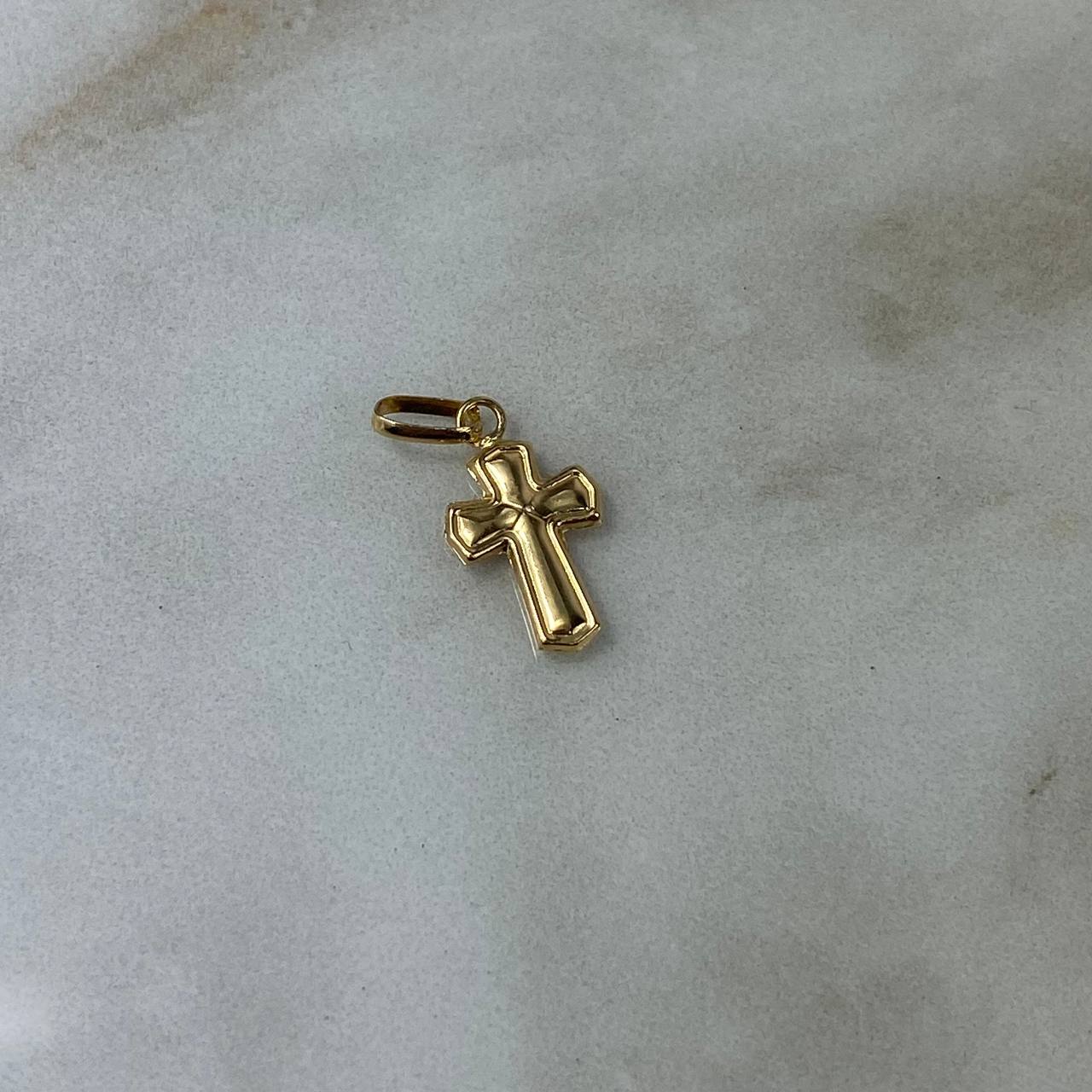 Dije Cruz Bordeada 0.5gr / 2cm Troquelada Oro Amarillo