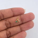 Dije Luna Figura Esmeralda 0.25gr / 1cm / Oro Amarillo 18K %
