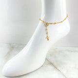 Tobillera Denario Virgen Milagrosa 5gr / 24cm / Oro Amarillo 18K