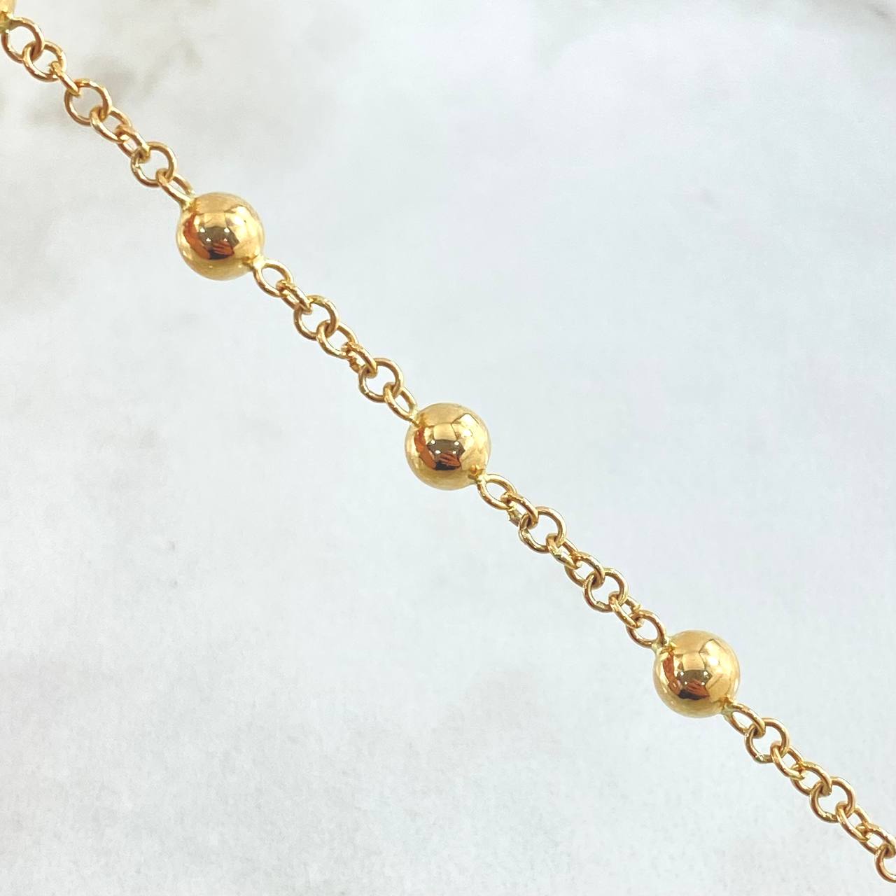 Tobillera Denario Virgen Milagrosa 5.3gr / 24cm / Oro Amarillo 18K