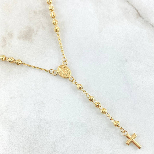 Rosario Crúz Virgen Milagrosa 6.75gr / 50cm / Oro Amarillo 18K