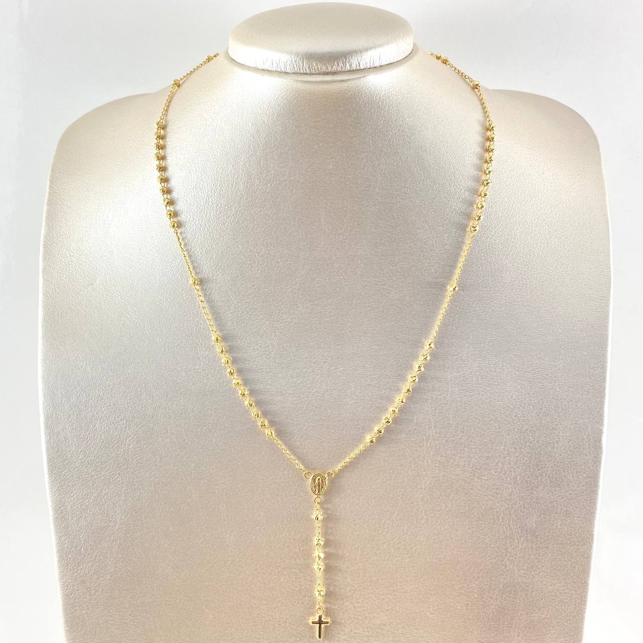 Rosario Crúz Virgen Milagrosa 6.75gr / 50cm / Oro Amarillo 18K