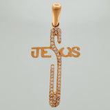 Dije Cruz Jesus 2.3gr / 3.6cm / Oro Rosa 18K $