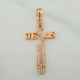 Dije Cruz Jesus 2.3gr / 3.6cm / Oro Rosa 18K $